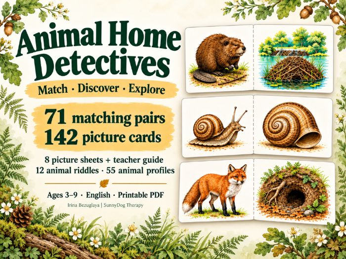 Animal Home Detectives – Animal Homes & Habitats Matching Cards