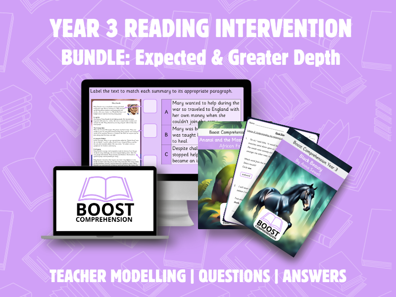 Year 3 Reading Intervention Bundle: Acheving Expected & Greater Depth / Higher