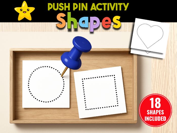 Geometric Shapes Push Pin Poke Prick Punch | Fine Motor Activity for Montessori