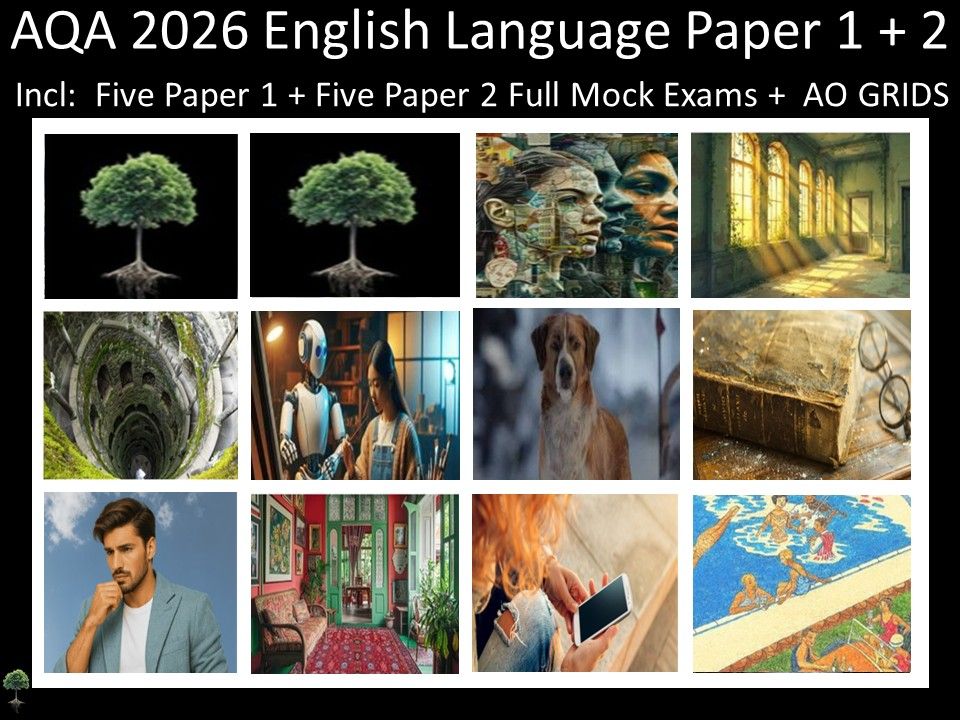 Ten AQA 2026 English Language Paper 1 + 2 Mocks | AO GRIDS
