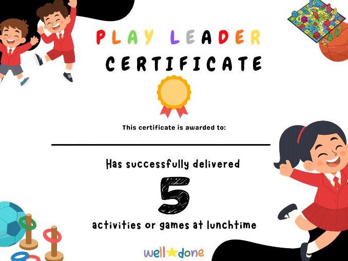 Play Leader Certificates