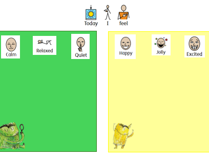 Feelings chart Colour Monster Zones