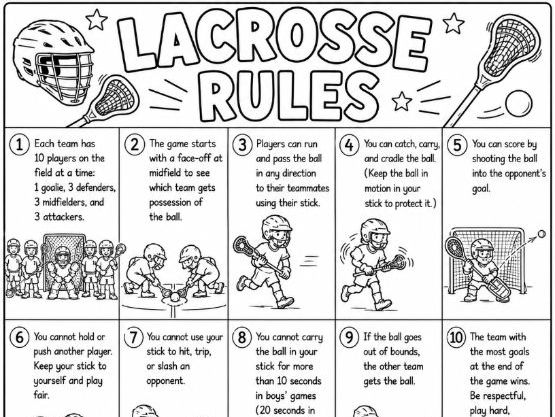 Lacrosse Rules Colouring Sheet