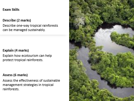 AQA GCSE Geography Values and Sustainability of Tropical Rainforests