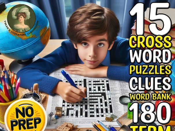 Literary Genres ELA Vocabulary Crossword Puzzles for High School