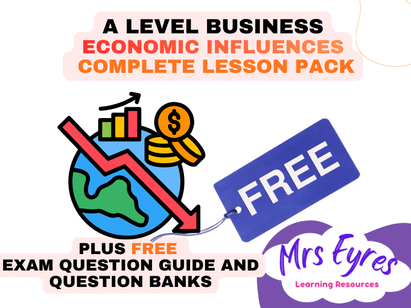 A-Level Business Economic Influences Lesson  Complete Lesson PowerPoint + FREE Exam Writing Guide