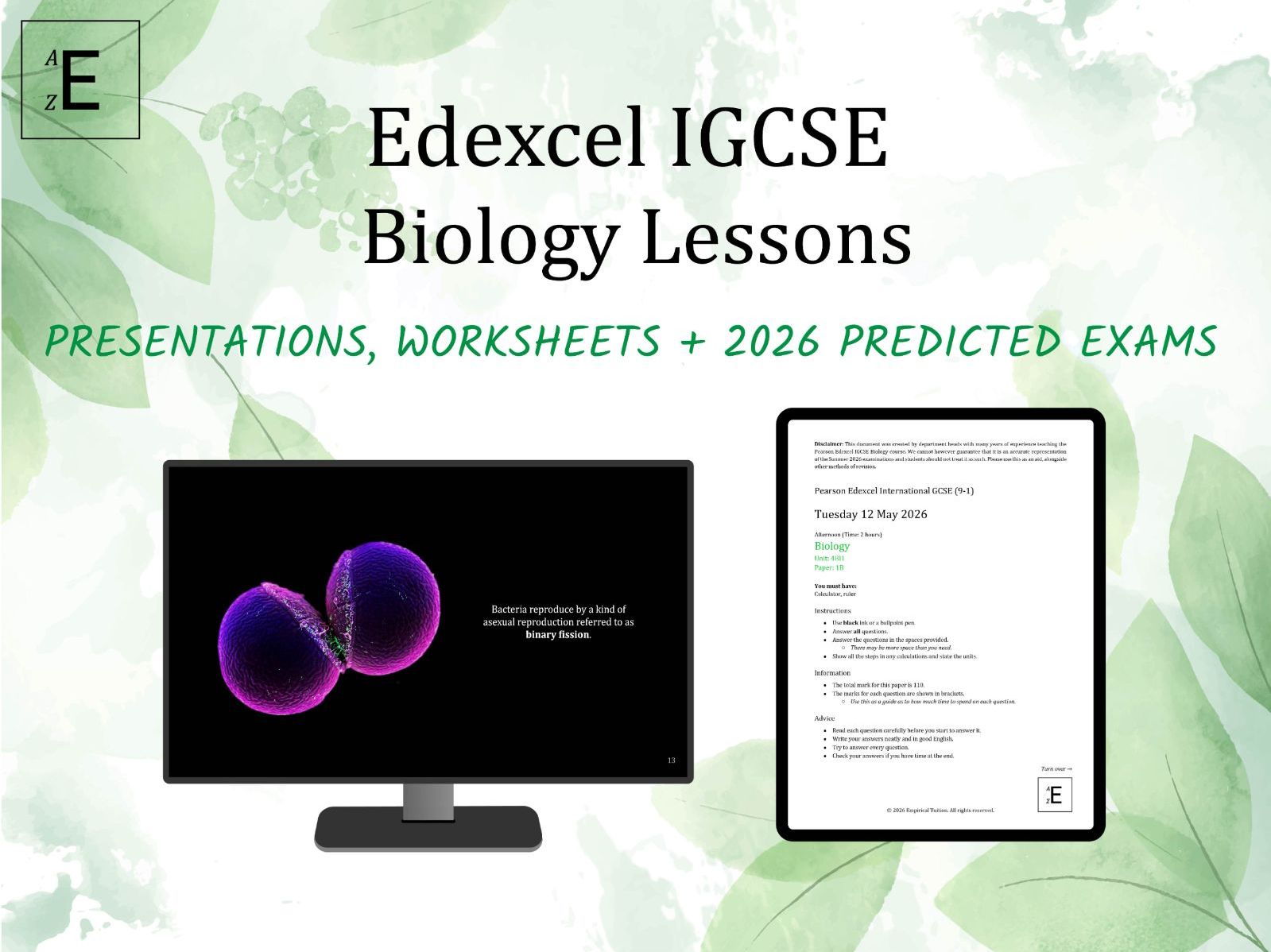 Edexcel IGCSE Biology Lessons - The Complete Course (Presentations, Worksheets and 2026 Predicted Exams)
