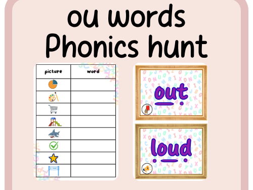 ou words- Phonics hunt- continuous provision