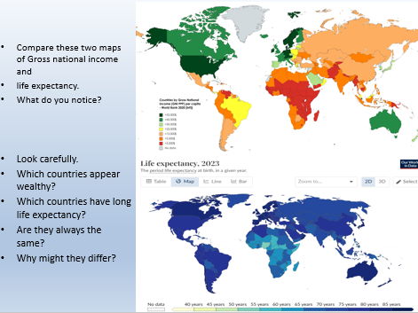 AQA GCSE Geography: The development gap: Our unequal world and measuring development.