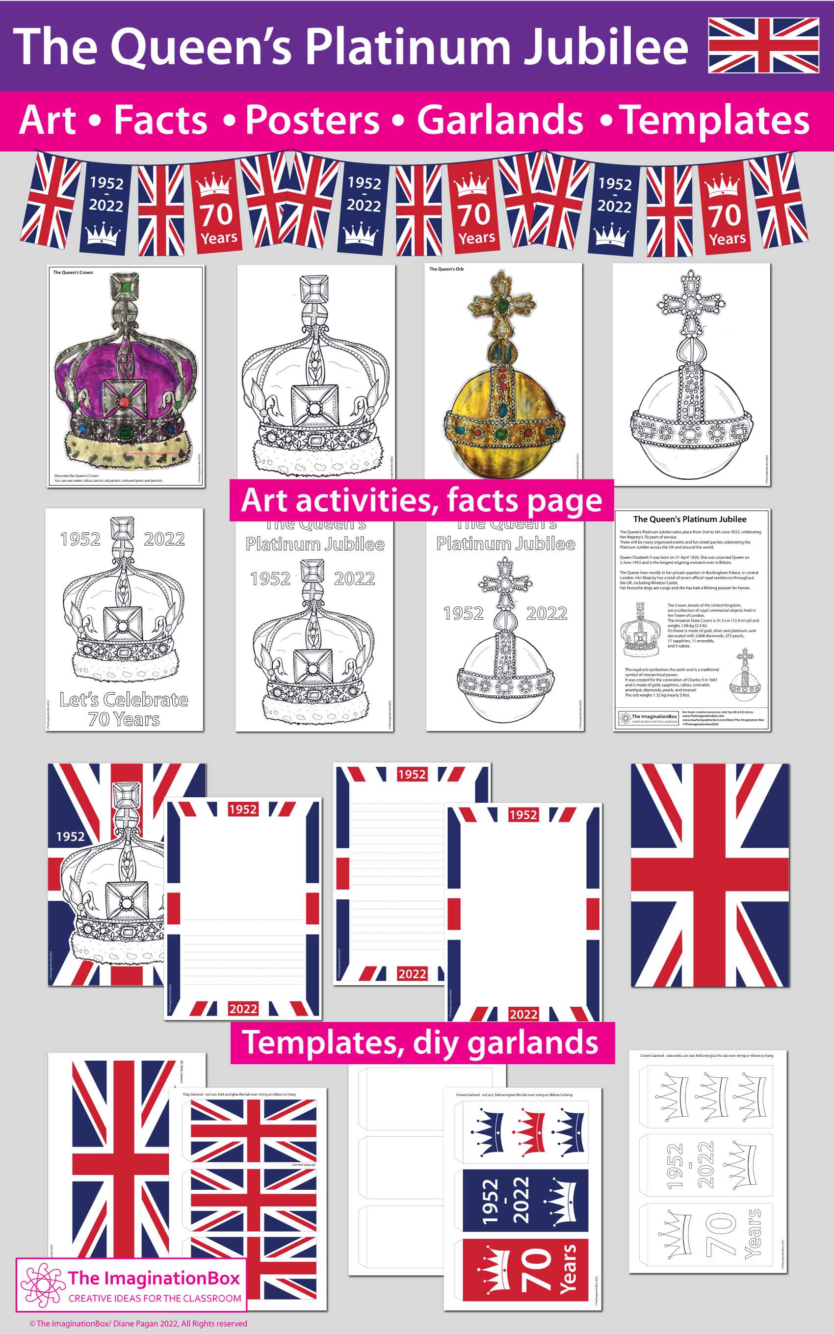Queen's Platinum Jubilee Activities & Decor Teaching Resources