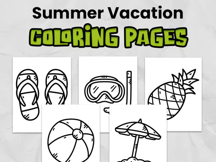 Summer Coloring Pages | Easy, Print & Go Printable for Kindergarten & Elementary