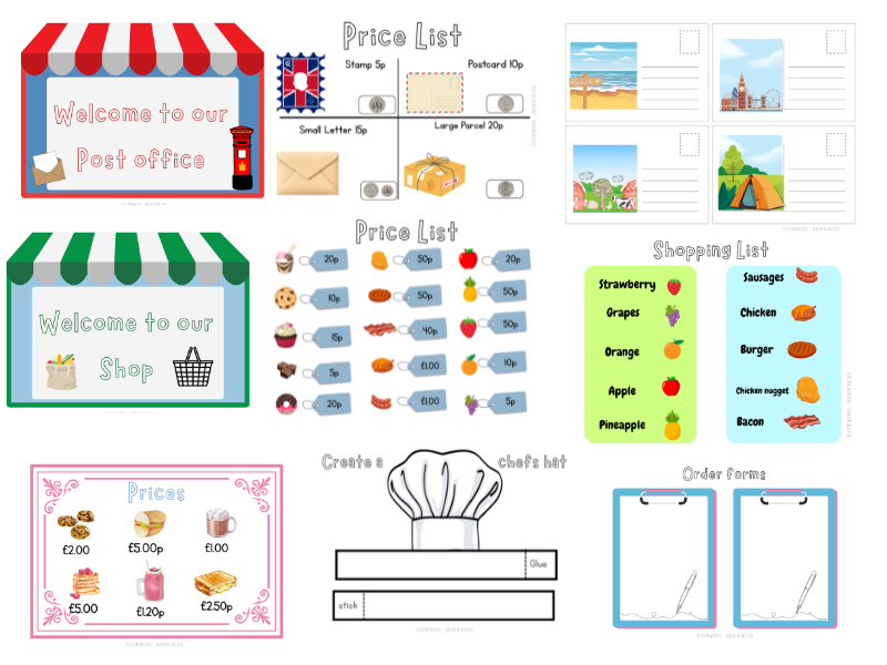 Role Play Bundle – Café, Shop & Post Office | EYFS–KS1 | Save £1.50