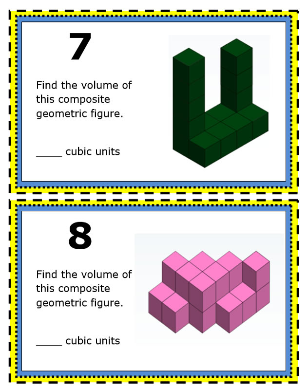 Volume Of Composite Figures Task Cards Teaching Resources