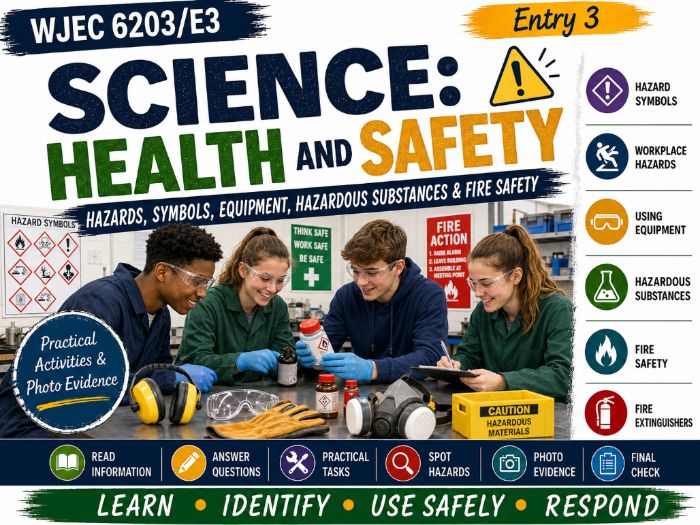 WJEC Entry 3 Science: Health and Safety Workbook | 6203/E3 | 3 Credits