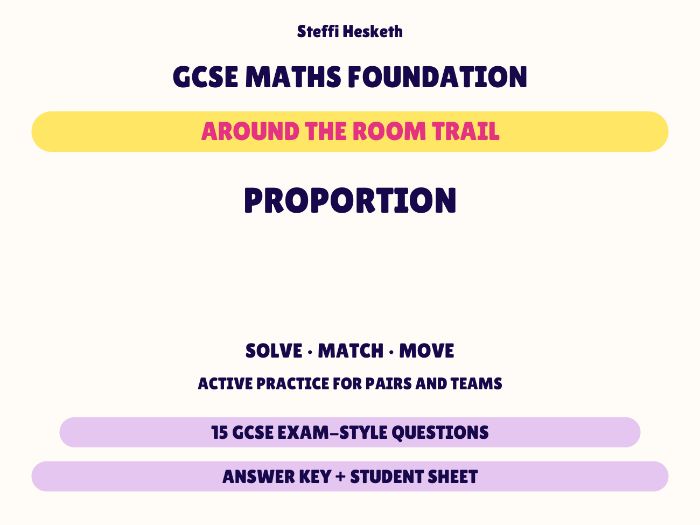 GCSE Foundation Maths Proportion | Around the Room Trail