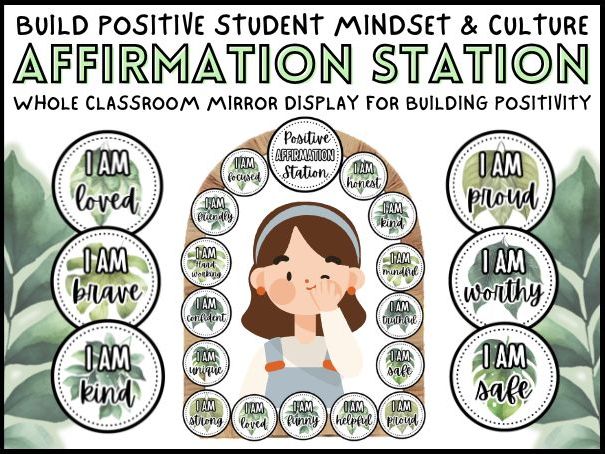 Positive Affirmation Station Mirror Display