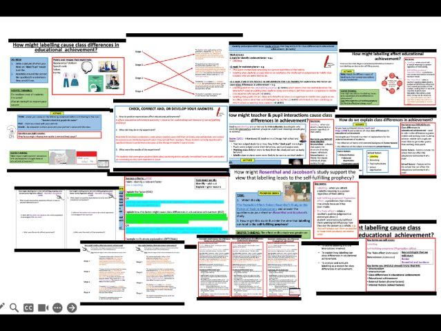 AQA GCSE Sociology: Education- Class differences in achievement (Labelling)