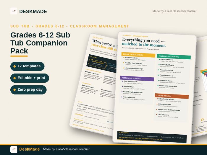 6-12 Sub Tub Companion Pack | 17 Templates | Bell Ringers Engagement Notes