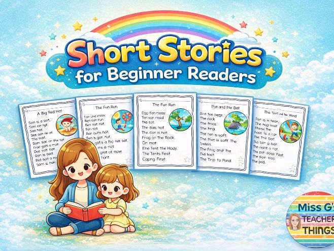 CVC words and sight words stories for beginners (Science of Reading Aligned)
