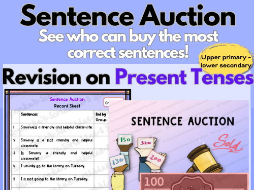 Editable Present Tense Review Sentence Auction Game