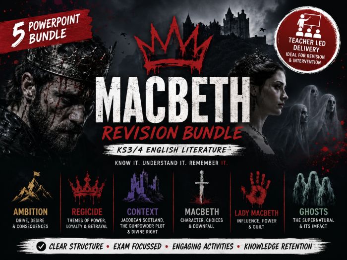 Macbeth Revision Bundle | 5 GCSE PPTs