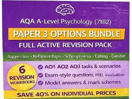 AQA A-Level Psychology Paper 3 Options Bundle (7182) | Full Active Revision Pack