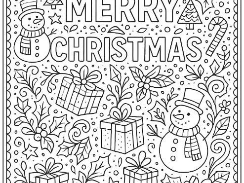 Christmas Winter Holidays Themed Mindful Colouring Sheet