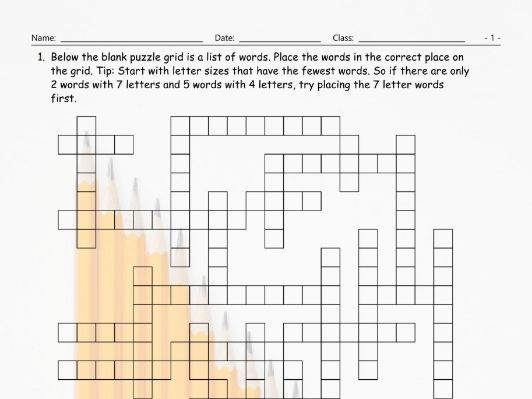 School Items Places Subjects Framework Puzzle Worksheet Teaching 