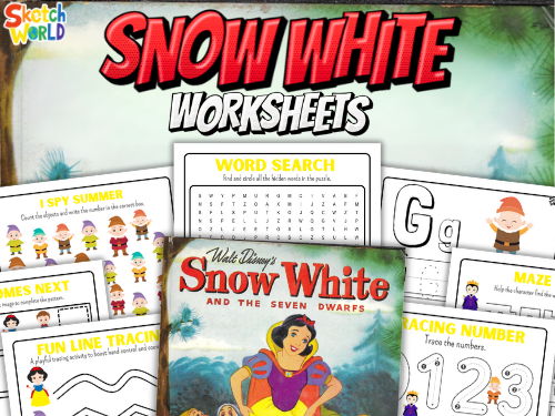 Princess-Themed Preschool Activity Pack – Tracing, Mazes, Matching & More