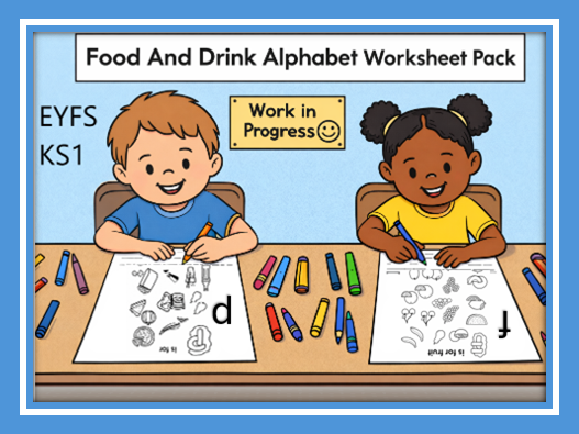 Food and Drink Alphabet Worksheet Pack