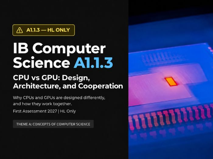 IB Computer Science A1.1.3: CPU vs GPU - Design, Architecture and Cooperation