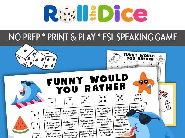 Summer Funny Would You Rather | Roll & Speak | NO PREP PRINT & PLAY