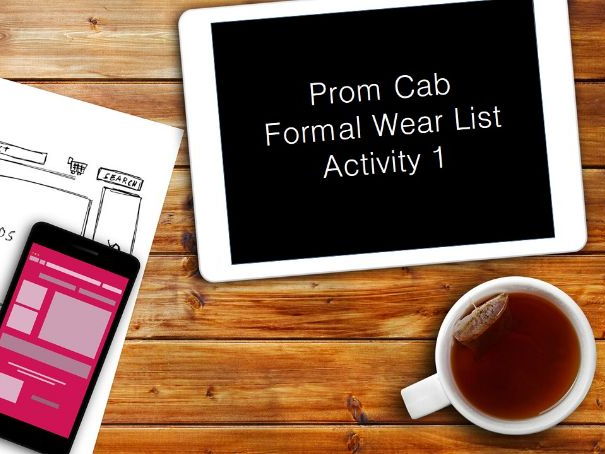 Prom CAB - Formal Wear List - Video Guides - GCSE Edexcel ICT