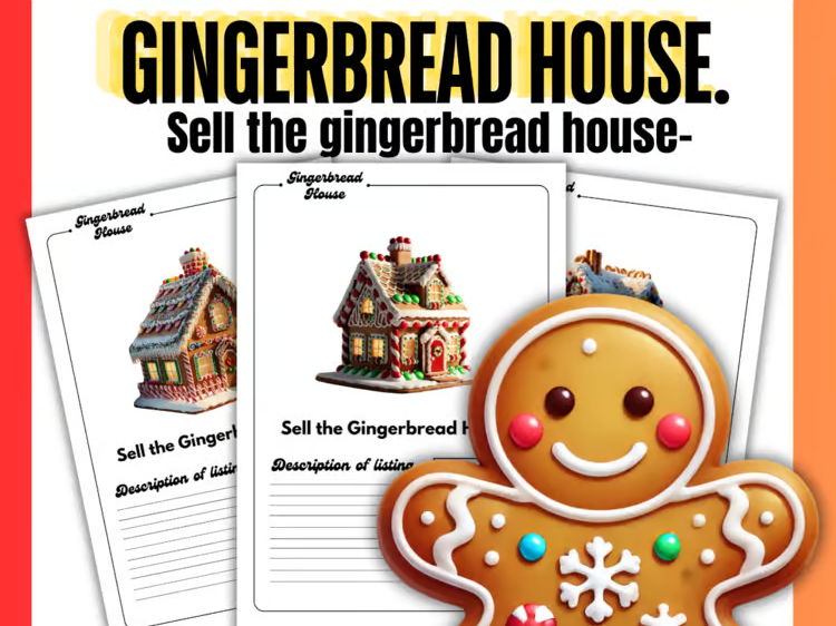 Sell The Gingerbread House Writing and Drawing Activities | Christmas Grades 2-5