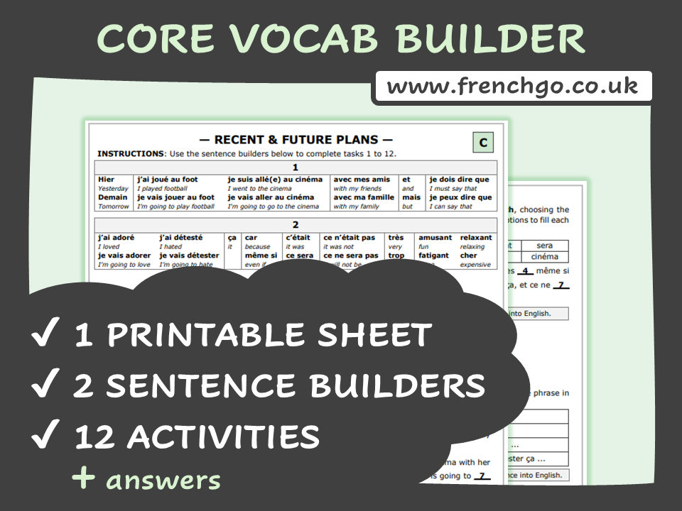 (2026) AQA GCSE French Vocabulary Builder — Recent & Future Plans