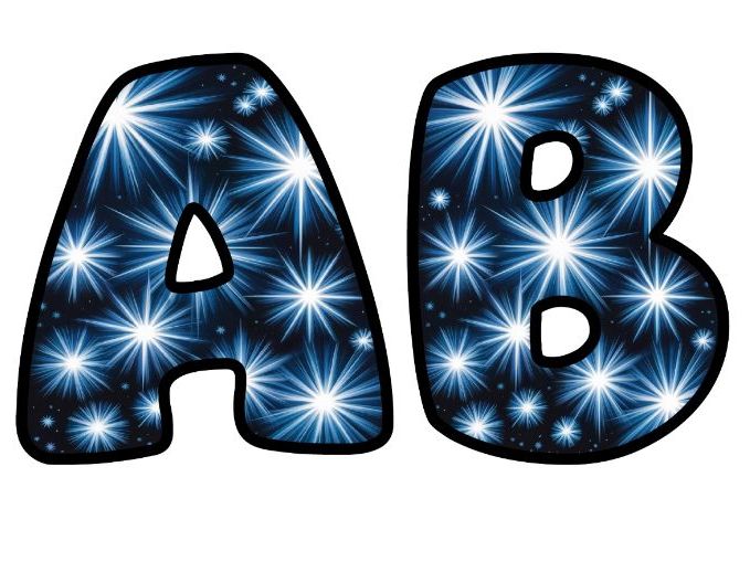 Star of the Week Blue Classroom Display | Lettering Set | Upper & Lowercase, 0-9 and Signs