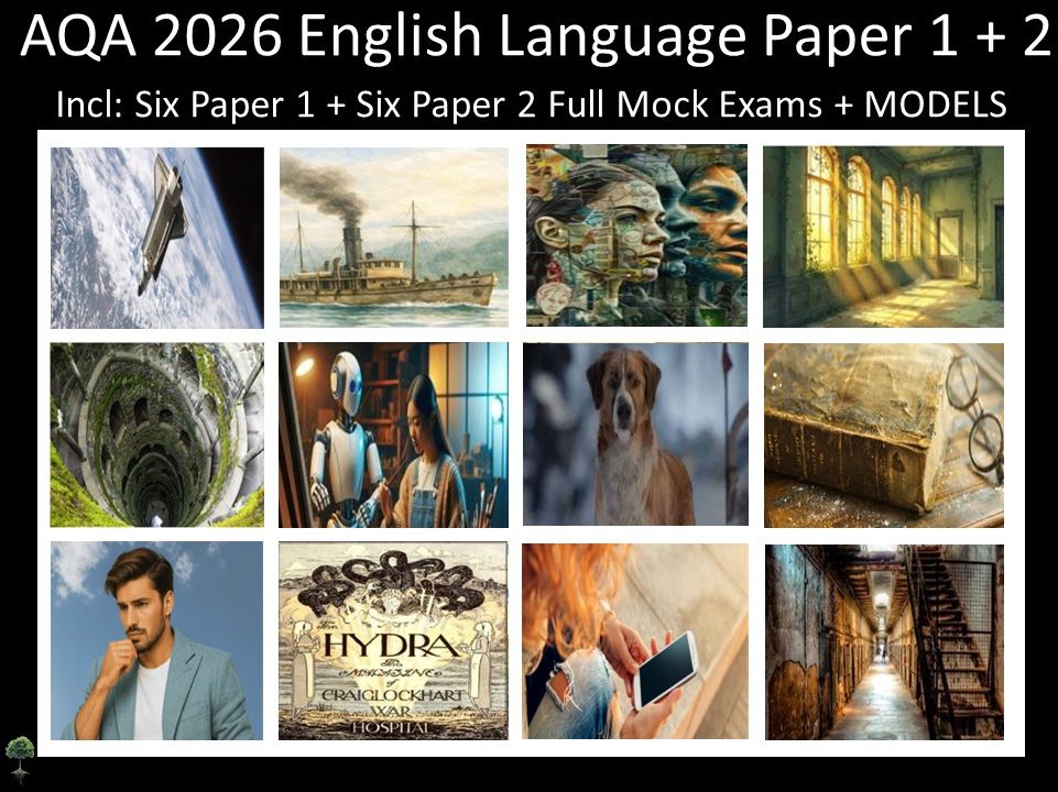 Twelve AQA 2026 GCSE English Language Paper 1 + 2 Mocks | MODELS