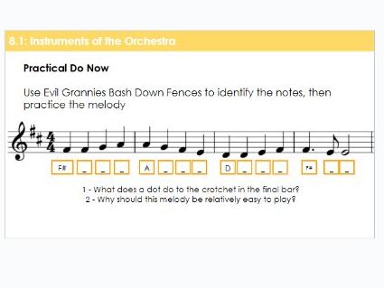 Year 8 Instruments of the Orchestra | KS3 Music Lesson 1