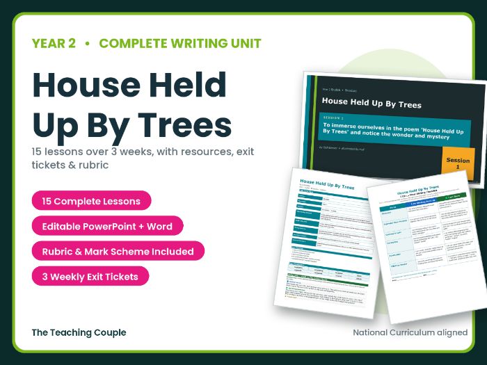 House Held Up By Trees | Year 2 English Unit | 15 Complete Lessons + Resources + Mark Scheme