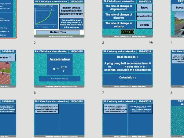 AQA Physics P9.2 – Velocity & Acceleration (Updated 2025 | Editable Lessons, Worksheets & Answers +