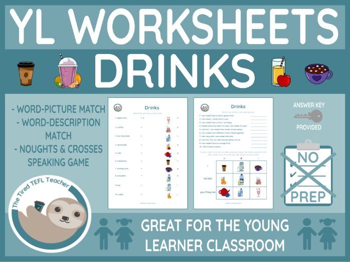ESL Drinks Vocabulary Worksheet