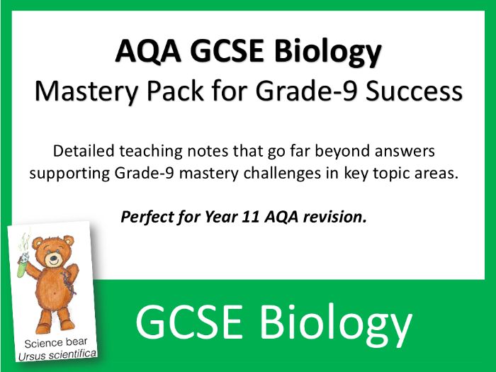 AQA GCSE Biology Grade 9 Stretch and Mastery Challenges x 15 with Comprehensive Teacher Notes