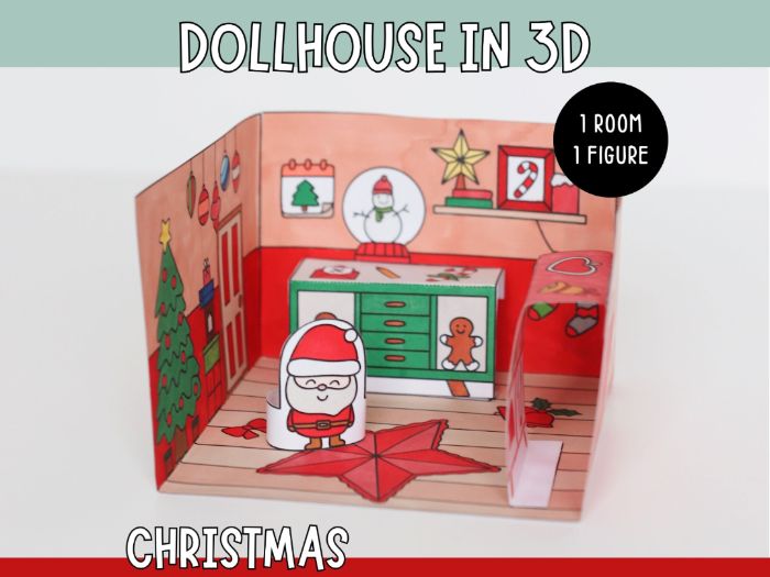 Dollhouse in 3D Craft - Christmas