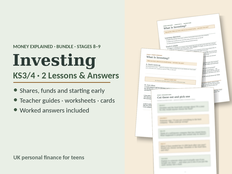 Investing KS3/4: 2 Lessons & Answers