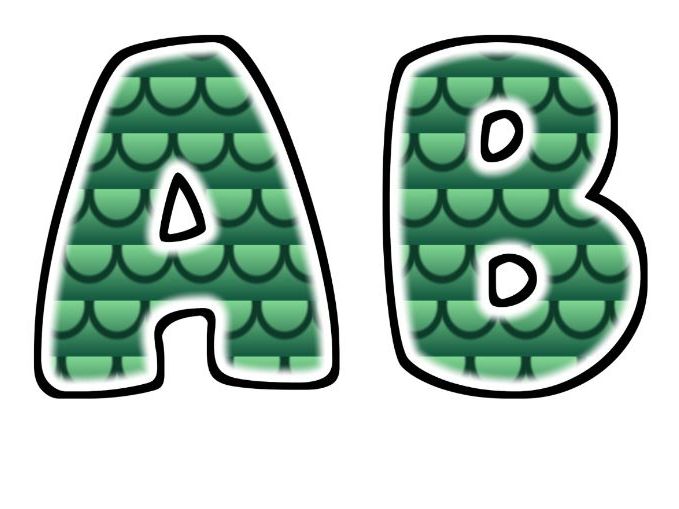 Dragon Scales Glow Bubble Letters | Bulletin Board Letters | Classroom Display Pack