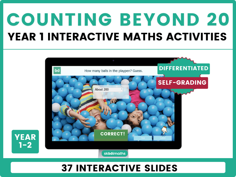 Counting Beyond 20 Interactive Digital Maths Lesson for Year 1