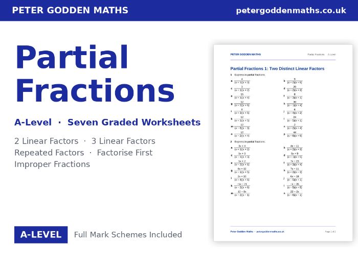 Partial Fractions | A-Level Worksheets