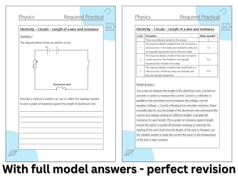 AQA Circuit resistance Required practical extended response Q&A