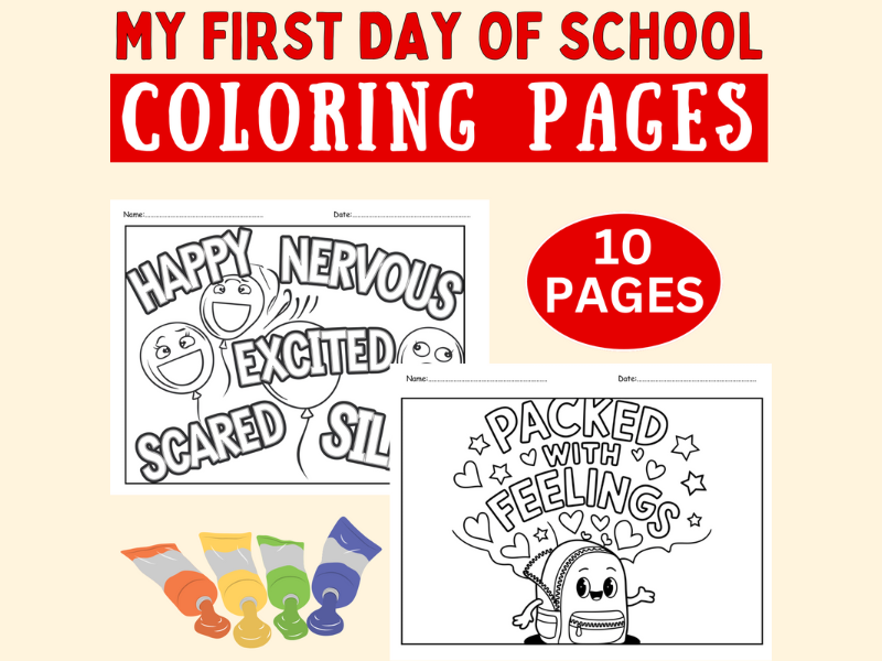 My First Day of School Feelings Coloring Page – SEL Back to School Activities