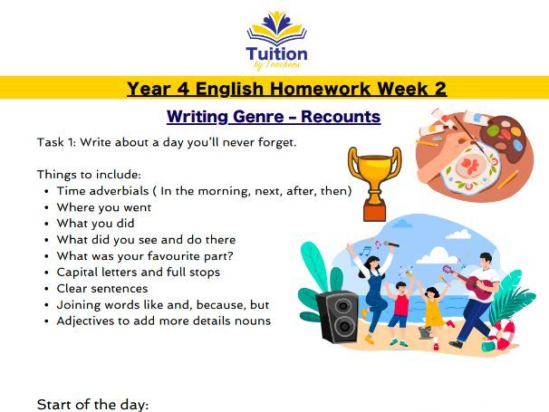 2. Year 4 - Creative Writing & Spelling